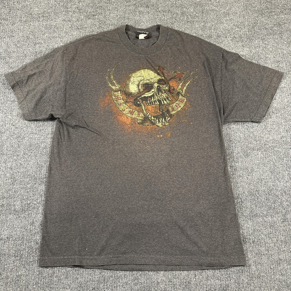 Miami Ink Shirt Mens XL Gray Skull Tattoo Graphic Tee Shop Preshrunk‎ Crewneck